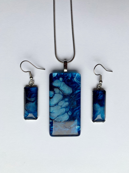 Hand Painted Necklace & Earrings