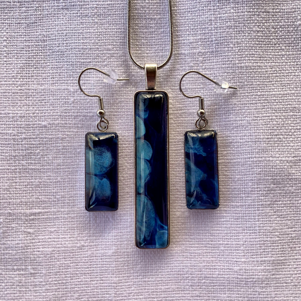 Hand Painted Necklace & Earrings