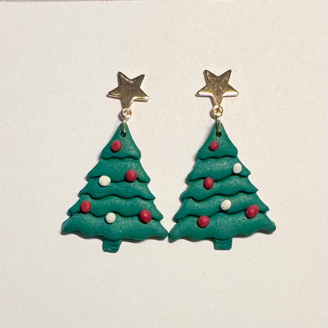 Christmas Tree Earrings - Decorated