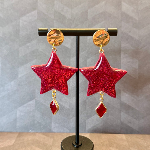 Red Sparkle Stars - 3 options