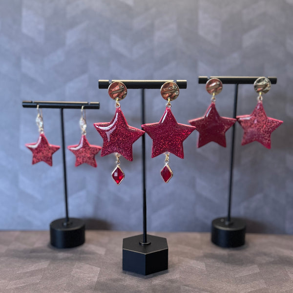 Red Sparkle Stars - 3 options