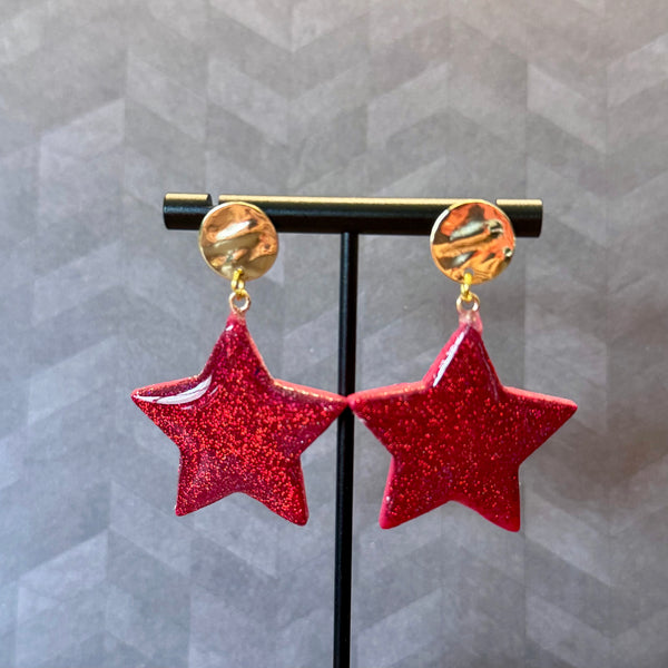 Red Sparkle Stars - 3 options