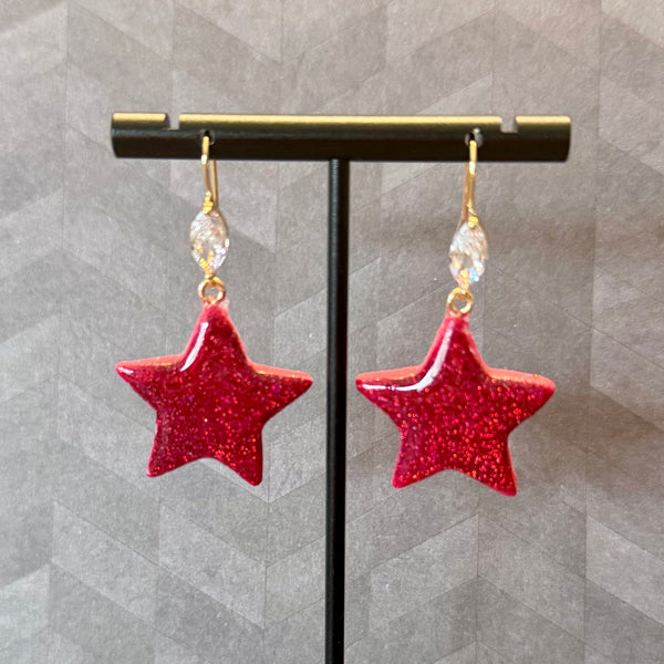 Red Sparkle Stars - 3 options