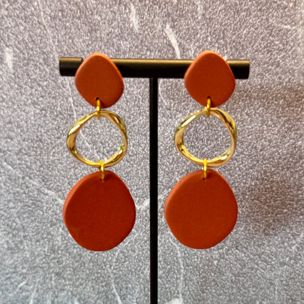 Burnt Orange Organic Dangles - 3 options