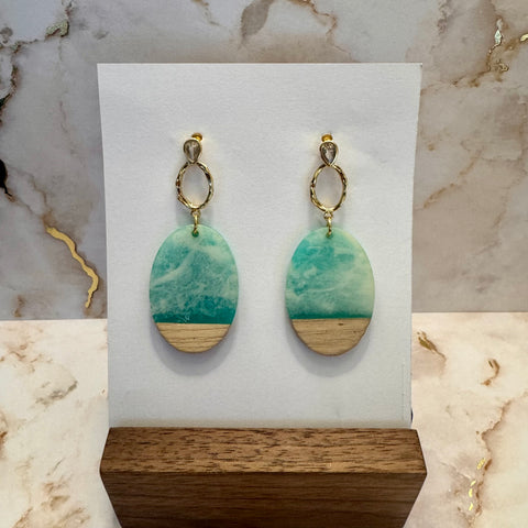 Wood and Resin Earring - Beach vibes