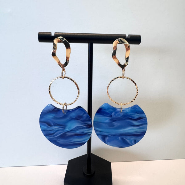 Waves of Blue Long Dangle