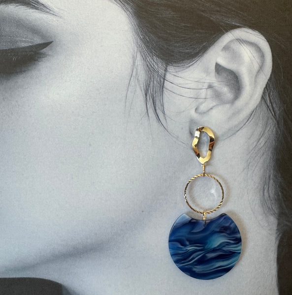 Waves of Blue Long Dangle