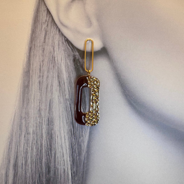 Dangle - Chocolate or Olive on Gold