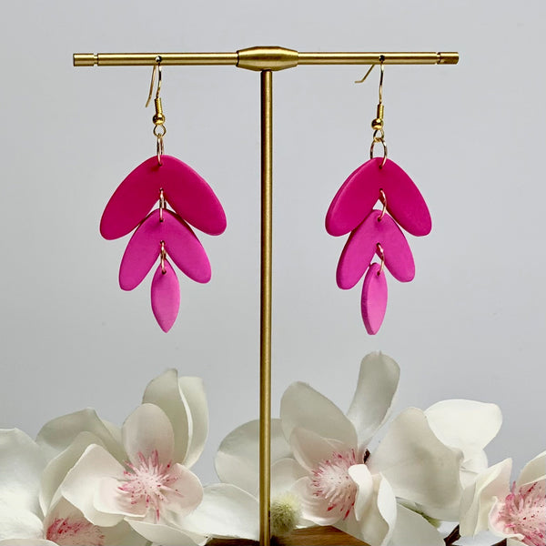 Three Tier Deep Pink Dangle
